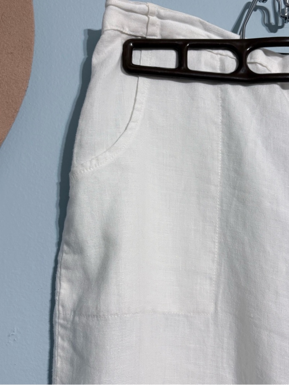 White Linen Wide-Leg Pants from Habitat size M - Picture 2 of 5